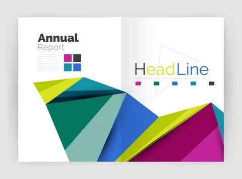 Geometric triangle business brochure template Stock Illustration