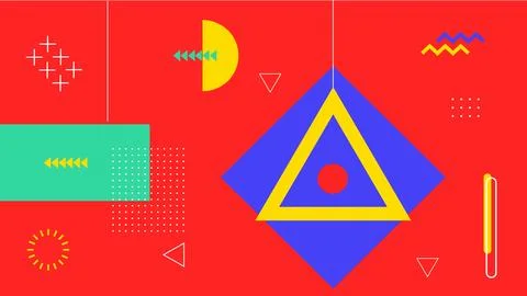 Geometric Triangle Center Composition Background Stock Illustration