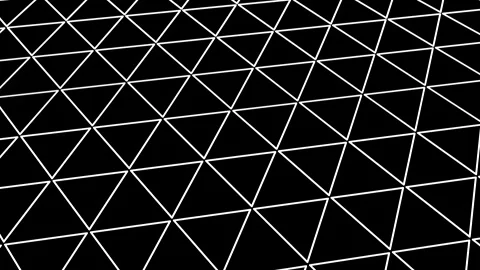 Geometric Triangle connected pattern slowly rotates in 2D symmetry Stock Footage 325285756