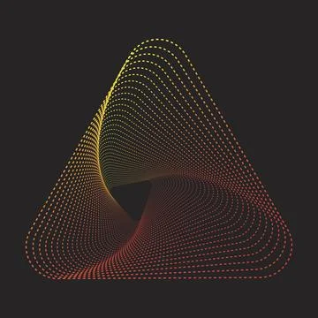 Geometric triangle Dot Line Art Tutorial on black for background Stock Illustration
