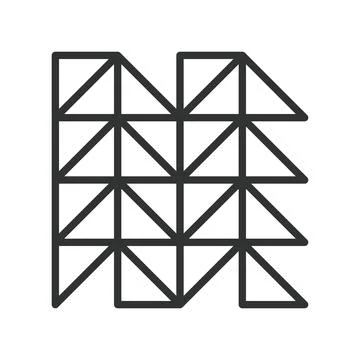 Geometric triangle grid, icon in line design. triangle, grid, geometric, pattern Stockillustratie