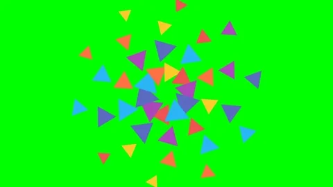 Geometric Triangle Kaleidoscope Pattern Motion on Green Screen Video stock 341233226