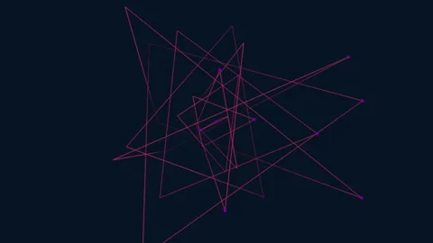 Geometric triangle lines and dots pattern Vídeos de archivo 278060972