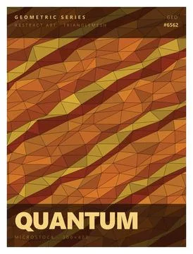 Geometric triangle mesh abstract art background Quantum title. 스톡 일러스트