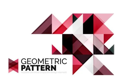 Geometric triangle mosaic pattern element isolated on white Stock Illustration
