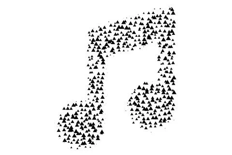 Geometric Triangle Musical Note Pattern 스톡 일러스트