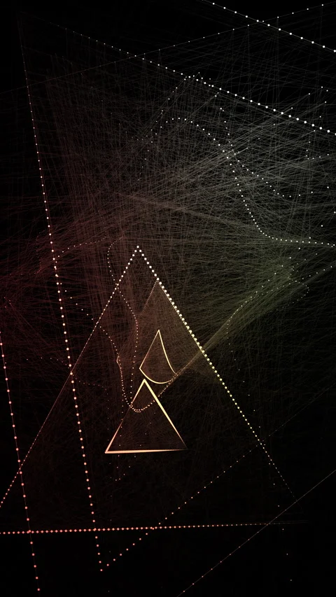 Geometric Triangle Particles Forming Abstract Data Pattern Stock Footage 331694782