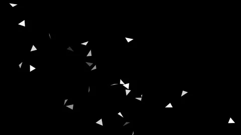 Geometric Triangle Particles Reveal on Black Background Stock Footage 341345457