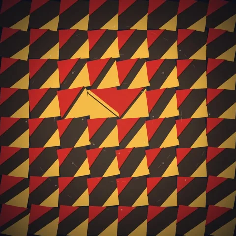 Geometric Triangle Pattern Animation: Yellow and Red Abstract Background wi.. Stock Footage 348229938