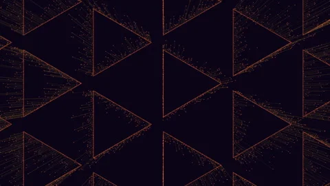 Geometric triangle pattern black and gold symmetry Video stock 292942827