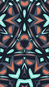 Geometric triangle pattern with dark blue peach and light blue accents. Stock Illustration