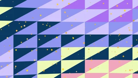 Geometric Triangle Pattern with Dots in Purple and Yellow Stock Footage 331929846