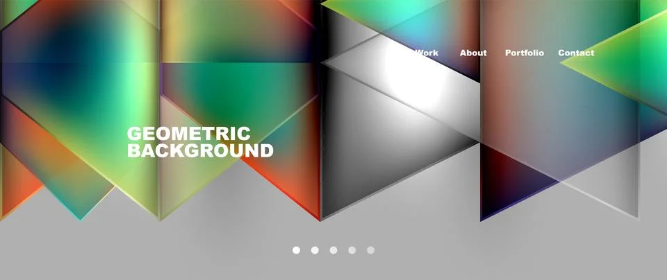 Geometric triangle pattern in electric blue and magenta on gray background Stockillustratie