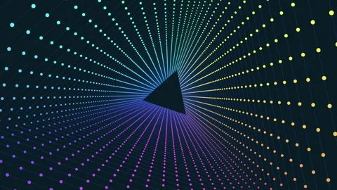 Geometric triangle pattern intricate design of dots in black and white Stock Footage 289315012