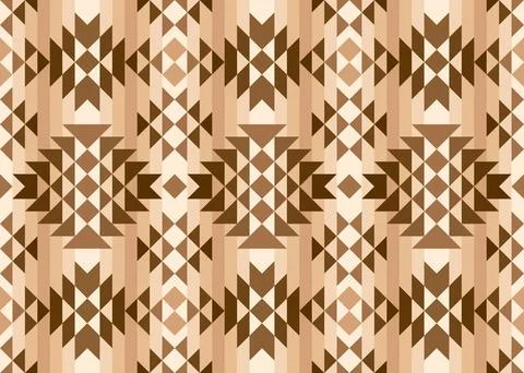 Geometric Triangle Pattern Native American Style in Brown Tones Stock Illustration