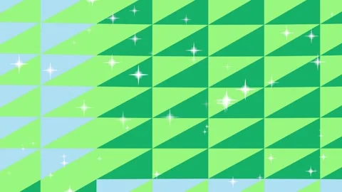 Geometric Triangle Pattern with Sparkles in Green and Blue Video stock 332197285