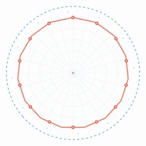 Geometric Triangle in Polar Grid: Abstract Concept of Geometry, Math, and S.. Stock Footage 347812449