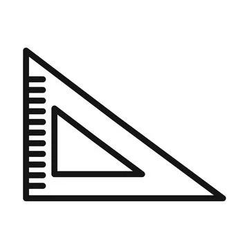 Geometric Triangle Ruler Icon for Technical Drawings and Measurements Stockillustratie