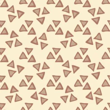 Geometric triangle seamless pattern on light background. Creative scribble ge Stock Illustration