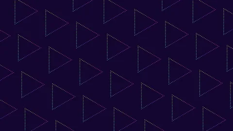 Geometric triangle seamless pattern in purple, blue, and green on dark Stock Footage 322002342
