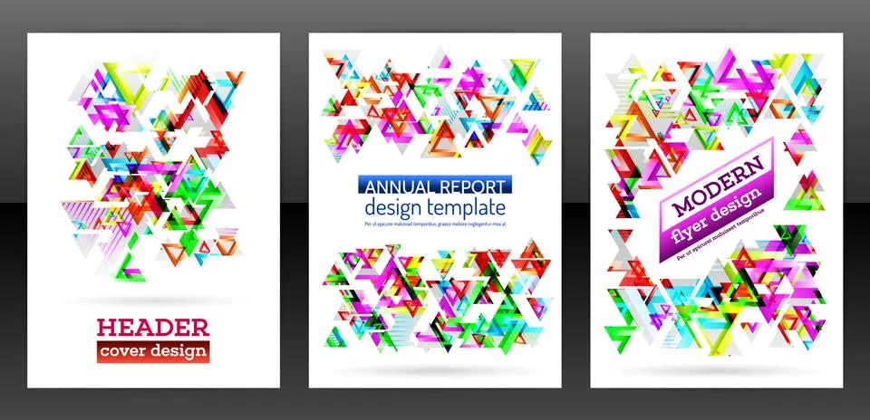 Geometric triangle shape brochure background Stock Illustration