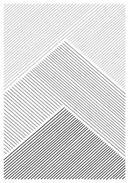 Geometric Triangle vector lines design, Black and white vector stripes Ilustração Stock