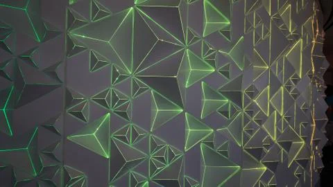 Geometric triangles dark and spring green color Stock Photos