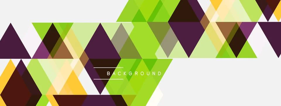 Geometric triangles form abstract background. Colors include green, brown, 스톡 일러스트