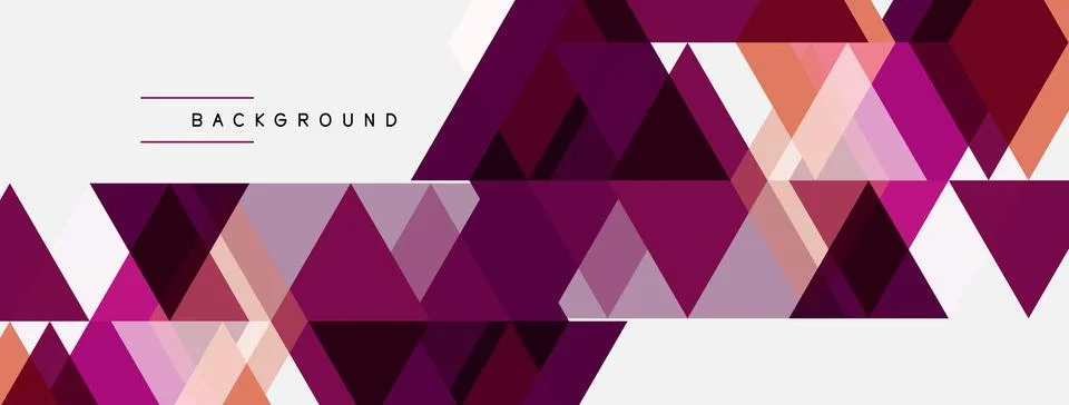 Geometric triangles form abstract background. Shades include purple, pink, 스톡 일러스트