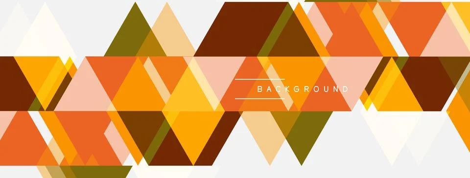 Geometric triangles form abstract pattern. Warm colors dominate design, cre.. イラスト素材