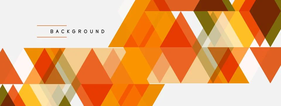 Geometric triangles form abstract pattern. Warm colors dominate design, cre.. Stock Illustration