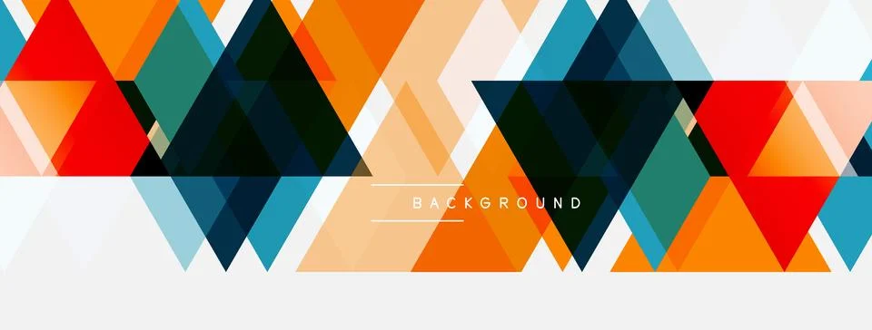 Geometric triangles form abstract pattern. Orange, teal, gray colors dominate イラスト素材