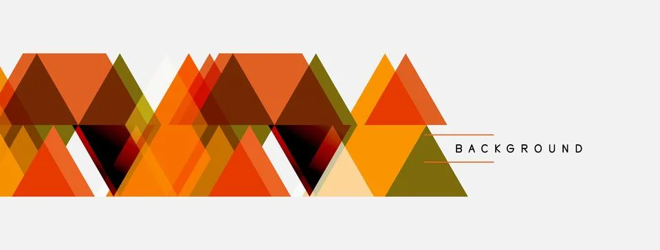 Geometric triangles form abstract pattern. Warm colors dominate design, cre.. Stock Illustration