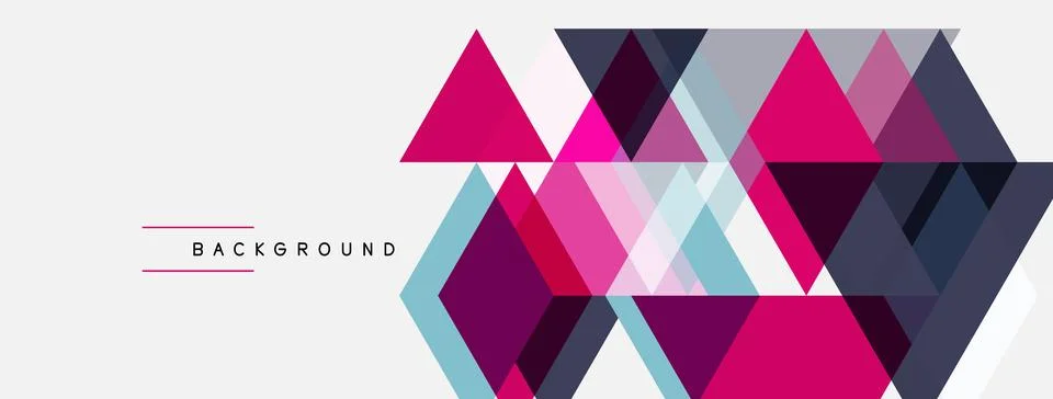 Geometric triangles form abstract pattern. Pink, purple, gray hues dominate イラスト素材