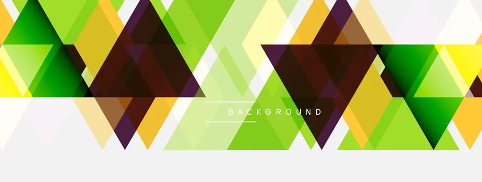 Geometric triangles form abstract pattern. Yellow, green, brown hues dominate Stock Illustration