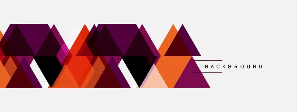 Geometric triangles form repeating pattern. Orange, purple, black hues domina イラスト素材