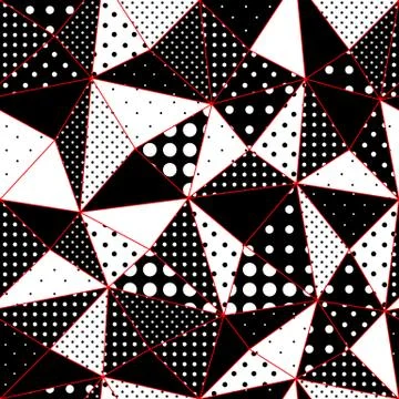 Geometric triangles pattern from polka dots. 库存插图