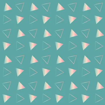 Geometric triangular background, gradient green mint seamless pattern illustr Stock Illustration