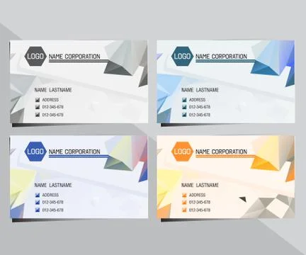 Geometric triangular business card Stock Illustration