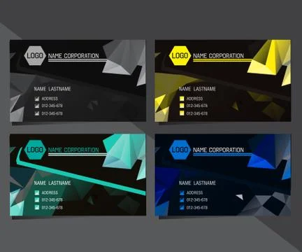 Geometric triangular business card Ilustración de archivo