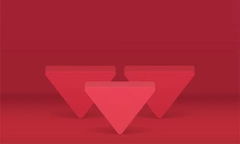 Geometric triangular level podium contest ceremony product presentation 3d .. Stock Illustration