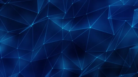 Geometric triangular lines in motion on a blue background Stock Footage 242098367
