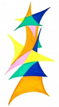 Geometric triangular objects drawn Stock Illustration