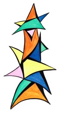 Geometric triangular objects drawn Stock Illustration