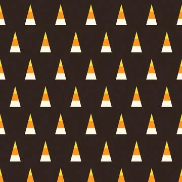 Geometric triangular pattern black background orange white contrast Stock Illustration