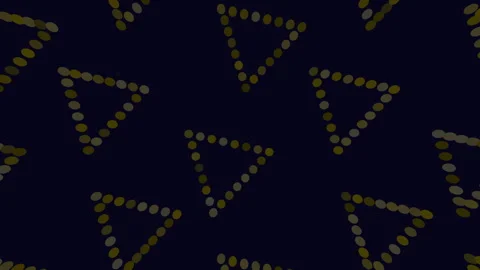 Geometric triangular pattern with dotted symmetry on dark background Stock Footage 289209277