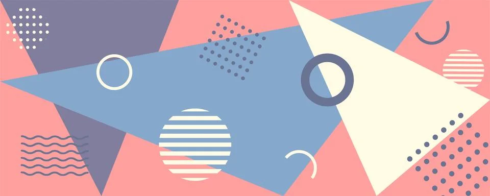Geometric triangular pattern in memphis style. Flat illustration Stock Illustration