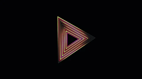 Geometric Triangular Shapes Rotating in Dark Space with Subtle Light Effects Stock Footage 342517339