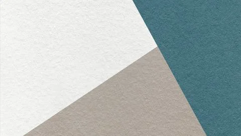 Geometric triangular white, beige, muted teal textured paper background wit.. Stockfoto's