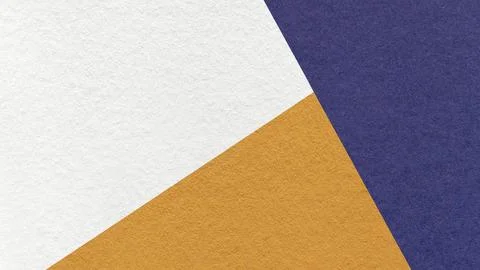 Geometric triangular white, mustard, dark blue textured paper background wi.. Ilustração Stock
